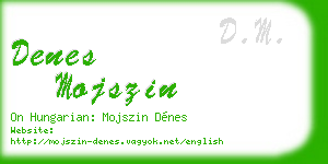 denes mojszin business card