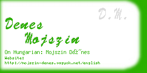 denes mojszin business card